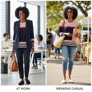 Alfred Dunner Nautical Style Sweater Size Medium